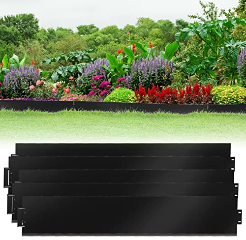 Yakimz Bordure de pelouse en métal, Bordure de Parterre, 5 m, 10 m, 15 m, 20 m, 25 m, 30 m, 35 m, 40 m, 45 m, 50 m, 100 x 18 cm, Bordure de Jardin, de Tonte, palissade, Longueur 50 m, Hauteur 18 cm