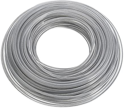 ICAMAS 3 mm/2,7 mm Freischneider Drahtseil Linien Stahldraht Rasentrimmer Drahtseil Gartengeräte Rasenmäher Rasentrimmer Freischneider Grau (Color : 2.7mm)