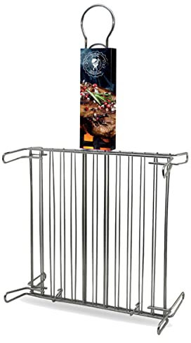 JUANIO Grille Double sur Pieds pour Barbecue en Acier, Grille de Barbecue Portable - Longueur 30 x Profondeur 30 cm