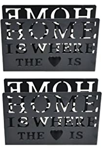 Portatovaglioli, Porta Tovaglioli da Tavola, Portatovaglioli in Metallo Supporto per Tovaglioli da Pranzo Decorare, per Cucina, Ristorante, Bar (Nero, 2 PCS 15x10x4cm)
