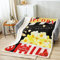 Loussiesd Film Theater Wohndecke Popcorn Muster Flanell Fleecedecke Kinder Jungen Mädchen Teens Schlafzimmer Kino Poster Die ganze Saison Decke Alte Mode Zimmer Wohnzimmer Dekor Kuscheldecke 75x100cm