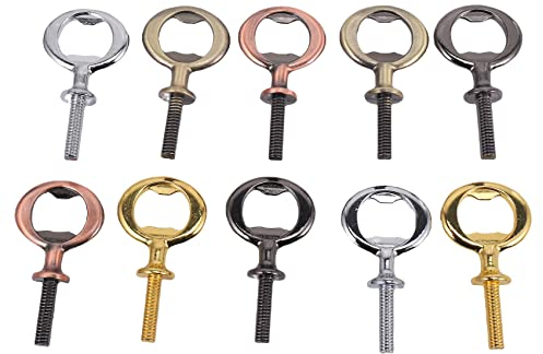 Hundnsney 10Pcs Metal Bottle Opener Blanks Stainless Steel Bottle Opener Inserts Kit Threaded Beer Opener Hardware