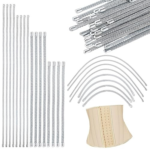 PH PandaHall 40 Stück Spiral Metallstäbchen 4 Größen Korsett Modellierstäbe Platin Korsett Stäbchen Spiral Korsett Stäbchen Für Hochzeitskleid Kostüm Nähen Korsett Herstellungszubehör