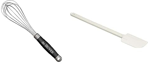 De Buyer - Fouet professionnel fils en inox GOMA - Longueur 35 cm - 2610.35 & 4891.42N Spatule Maryse Souple - lame caoutchouc - 45 cm, Blanc