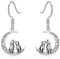 Wolf Ohrringe 925er-Sterlingsilber Wölfe baumelnde Ohrringe hypoallergener Wolf Schmuck Geschenke für Frauen Damen Mädchen