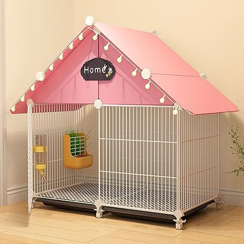 Cage Lapin Intérieur Xxl, Pour Cages Rongeurs, Lapins, Petits Animaux, Facile À Nettoyage, Accessoires Inclus : Mesh Mat, Tray, Drinking Fountain, Food Box/water Box 72x37xh75cm ( Size : A )