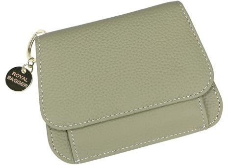 Royal Bagger RFID-Blocking Echt kuhleder Geldbörse: Mehrzweck, modernes Design, Mehrere Kartens ch litze, Handliche Münz Tasche, Angehängter Schlüssel Bund (Olivgrün)
