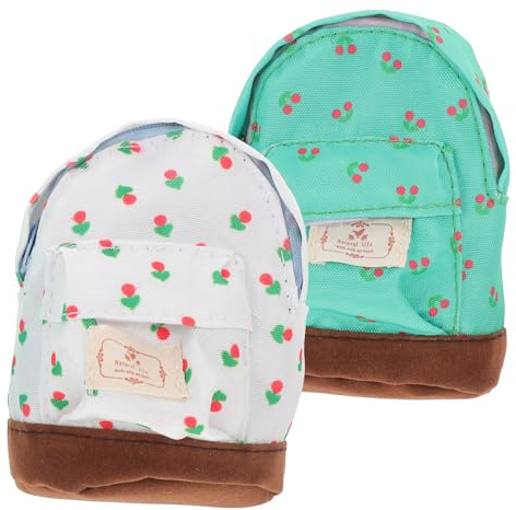 UPKOCH 2st Mini-puppenrucksack Kleiner Puppenrucksack Mini-Rucksack Miniatur-rucksackmodell Mini-hausaccessoire Schulranzen Mini-hausverzierung Mini-geldbörse Modelle Tasche Zubehör Stoff