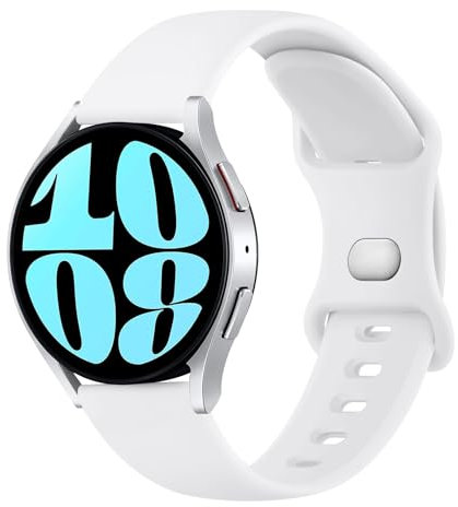 Meliya Correas para Samsung Galaxy Watch 6/5/4 40mm 44mm/Watch 5 Pro 45mm/Watch 6 Classic 43mm 47mm/Watch 4 Classic 42mm 46mm Silicona Pulseras correa para 20mm Mujer Hombre(Blanco)