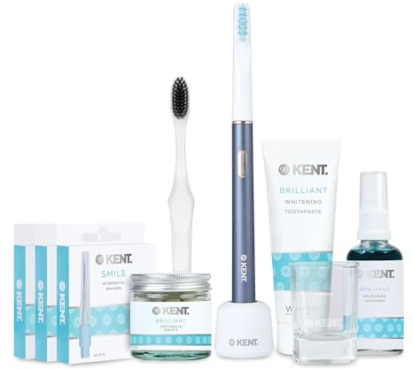 Kent Brushes Sonik Electric Toothbrush Starter Kit - Rechargeable Graphite Electric Toothbrush with Whitening Toothpaste, Manual Brush, Mouthwash, Toothpaste Tablets & Interdental Brushes