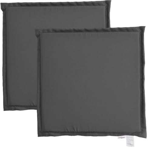 vidaXL Garten Sitzkissen 2 STK., Stuhlkissen mit Schaumstoff, Stuhlauflage für Gärten Terrasse Wohnzimmer, Sitzauflage, Anthrazit Quadratisch Polyester