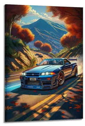 XFPMXC JDM Rennwagen-Poster R32, Super Car, dekoratives Gemälde, Leinwand, Wandkunstwerke, Bild, 20 x 30 cm