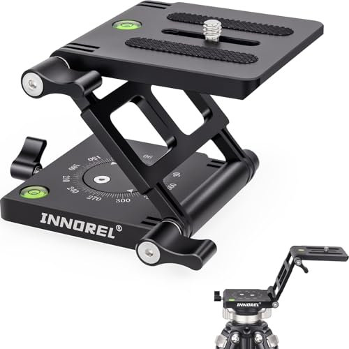 INNOREL ZH7 Z Flex Tilt Tripod Head Aluminum Alloy Flexible Multiple Angles Panoramic Folding Z Type Head with Adjustment Knob for Canon Nikon Sony DSLR Camera Camcorder Slider Rail