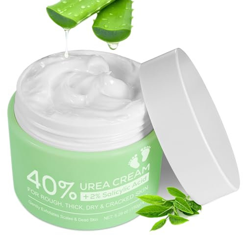Urea Creme, Urea Creme 40 Prozent, mit 2% Salicylsäure und Hyaluronsäure, Heel Balm lindert Juckreiz für Trockene, Rissige Füße, Fersen, Ellbogen (green-2, 150g)