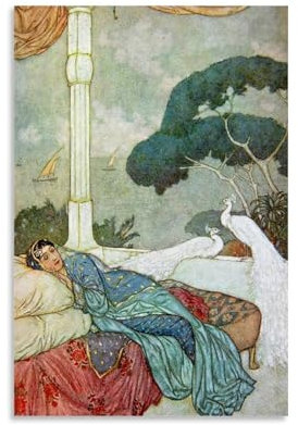WANGLIDD Edmund Dulac Print Vision, The Rubaiyat of Omar Khayyam Poster, Gemälde, Raum, ästhetischer Druck, Kunst, Wandgemälde, Leinwand, modernes Schlafzimmer-Dekor, ungerahmt, 20 x 30 cm