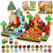 Goody King Magnetic Blocks-100Pcs Dinosaur Volcano Magnetic Building Blocks World Toys for Montessori Toddler Birthday Gifts for Age 3 4 5 6 7 8 9 10 Years old Boys & Girls