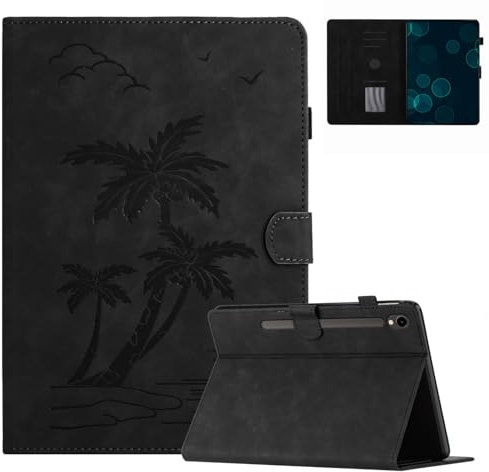 Custodia per Samsung Galaxy Tab S8 2022/ S7 2020 11 Pollici Cover in Pelle PU Case Coperchio Tablet Multi-Angli Supporto Pieghevole Cover Protettiva con Chiusura Magnetica, Auto Sveglia/Sonno - Nero