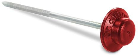 Onduline - Spezialnägel Rillennägel mit PVC-Kopf rot 2,8x65mm 100er Set - Geriffelte Dachpappennägel für Easyline, Base, Ondalux Wellplatten - Befestigungsmaterial Zubehörteile für Dachsysteme