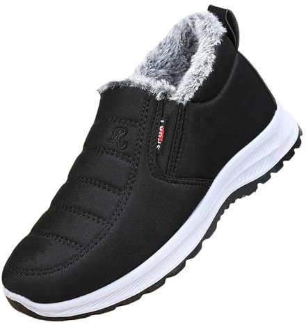 Generico Scarponcini con Pelo Donna Stivaletto Basso Donna Stivali da Neve da Donna, Scarpe da Ginnastica Casual alla, Scarpe Casual Piatte Traspiranti, Stivali Stivaletti Bassi Donna (Black, 40)