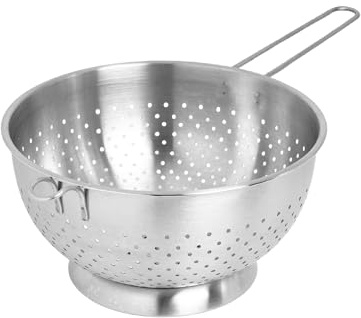 Buckingham Hemisphere Colander Strainer Steel Base Handle Quick Draining for Rice Pasta Spaghetti Vegetables (24 cm)