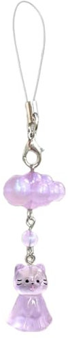CPAOWEHF Katze und Wolken Handykette Schlüsselhalter Multifunktionaler Schlüsselanhänger Mode Handy Strap Telefon Lanyard für den täglichen Partygebrauch, violett, One size