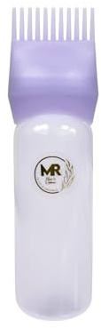 Hair Dye & Oil Comb Applicator Bottle (6oz) - Root Comb Applicator with Graduated Scale for Precise Hair Coloring and Oil Application - Perfect for Salon and Home Use - 3220 (Lilac)