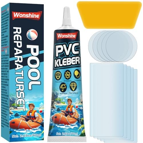 Pool Reparaturset, Pool Flicken Wasserdicht, Luftmatratze Reparaturset, Durchsichtige Repariert Eine Vielzahl Von Aufblasbaren Gegenständen, Poolfolie, Kajaks, Schlauchboot (60ml)