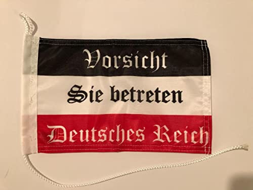Vorsicht Sie betreten Deutsches Reich 35x50 cm Bootsflagge Premiumqualität Profiqualität Flagge Fahne