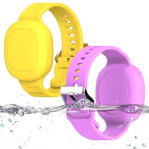 [2 pcs] Silicone Bracelet for Tile Mate 2024, Waterproof Protective Hidden Holder for Tile Life360 Mate Tracker Silicone Tile Mate Accessories for Child/Teen/Elderly