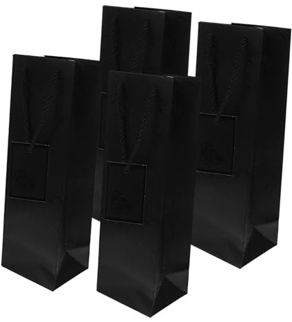 Alipis 4piezas Bolsa De De Papel Portabotellas para Vino y Whisky con Asas Bodas Showers