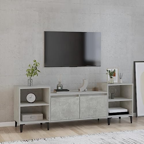 UJCHVHN Item-Mobile TV grigio cemento 160x35x55 cm in legno ingegnerizzato, centri di intrattenimento e supporti TV
