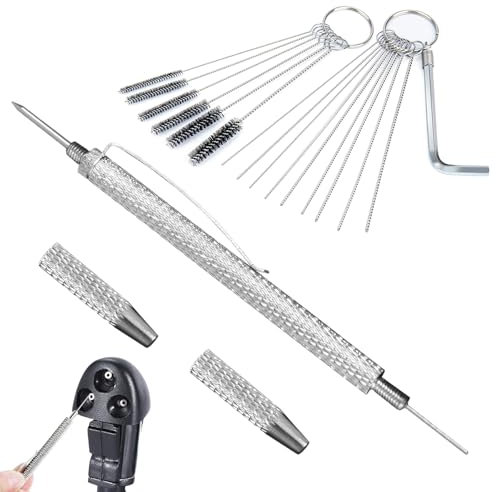 Car Windscreen Washer Nozzle Adjustment Tool, 2-in-1 Windshield Jet Cleaning with Spray Nozzle Needle, 15 Sizes Brush,Car Blockage Removal Tools,Washer Cleaner Needle Tools for All Vehicles
