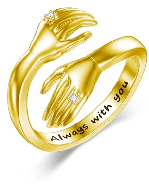 LABBAO Diamant Umarmungsring für Damen 925 Sterling Silber Always With You Offenen Ring Umarmungs mit Lab-Grown Diamant Schmuck Geschenke