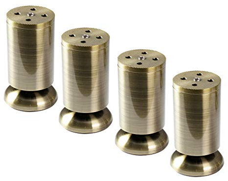 CVNIMV Lot de 4 Pieds de Meuble Anciens en Alliage d'aluminium, Couleur Bronze Vert, pour Meuble TV, canapé, Table Basse (doré, 100 mm)