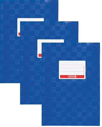 Brunnen 104052436 Hefthülle/Heftumschlag (A4, Folie, mit Namensschild) (enzian-blau, 3er Pack A5)