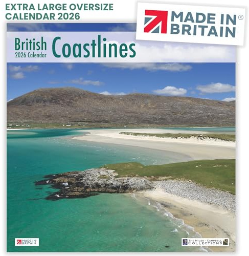 ALLTRADE Kalender 2026 British Coastlines Large Premium Oversize Wall 2026 Kalender UK Holidays Made in Britain auf FSC Fotos von Archie Mile & Laurie Campbell