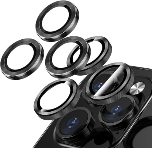 CULEO Mobile Phone Screen Protectors,Camera Lens Protector for iPhone 13 Pro/13 Pro Max, 9H Tempered Glass, Anti-Scratch, Does Not Affect Night Shots, HD Clear,2 pieces Black
