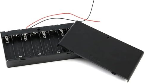 Support de piles 12 V 8 x AA - Boîte de rangement en plastique - Interrupteur marche/arrêt - Idéal pour les bricoleurs, les jouets, les appareils électriques et plus encore - Utilisation polyvalente