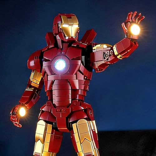 YEABRICKS LED Light for Lego-76344 Super Heroes Marvel Iron Man Mark 3 Collectors' Edition Building Blocks Model (Building Set NOT Included)