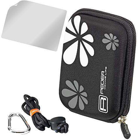 PEDEA camera case for Sony DSC-WX350, DSC-HX5/Nikon Coolpix S7000/Panasonic Lumix DMC-LF1/Canon PowerShot SX610 HS/Samsung WB35F with screen protector, black