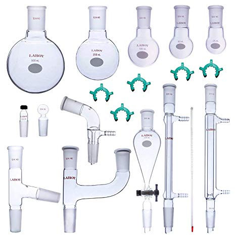 Laboy Glass Organic Chemistry Kit 24/40 Lab Glassware Set