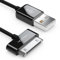 deleyCON 0,5m 30-Pin USB Cable Dock Connector Cable de Sincronización Cable de Carga Cable de Datos Compatible con IPhone 4s 4 3Gs 3G IPad Ipod - Negro
