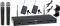 McGrey UHF-2V2I Quad Funk Mikrofon Set mit 50m Reichweite (Wireless Komplettset mit 2 x Handmikrofon, 2 x Lavaliermikrofon, 2 x Taschensender, Instrumentenfunk, 6,3mm Klinke Ausgang) schwarz