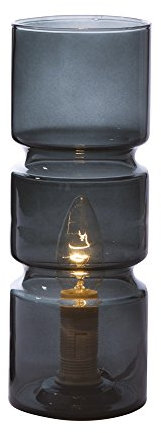 Lampe de chevet Biblo, lampe décorative verre fumé, 40 W, gris , ø 10 x H 14 cm