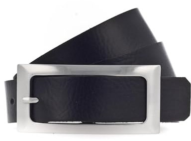 Vanzetti Damen Leder Gürtel Rindleder Damengürtel 30 mm Ledergürtel (90, Schwarz)