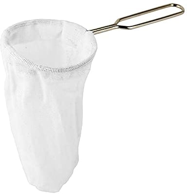 The Thika 5.3” Large Reusable Thai Tea Filter, Cone Shape, White, Muslin Cotton, Perfect for Large Batches, Traditional Thai Style, Coffee/Tea Filter, Strainer, Pour Over Coffee Dripper