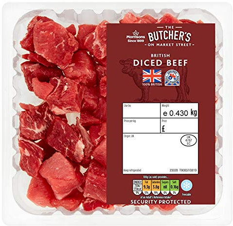 Morrisons The Butcher's On Market Street British Diced Beef, 430g