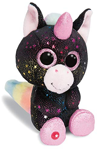 NICI Peluche GLUBSCHIS Unicornio Vita-Mi, con Ojos Grandes y Brillantes, 15 cm, Color: Negro/Rosa/Multicolor, 46316