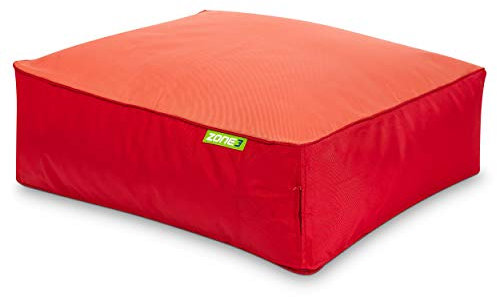 Green Bean© Zone3 Add-On pouf per poltrona a sacco da salotto – prolungamento per poltrona, sgabello per poltrona Gaming, poggiapiedi, cuscino per bambini e adulti, Rosso