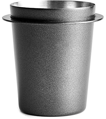 jiashemeng Coffee Portafilter Dosing Cup, 58mm Coffee Dosing Cup, Stainless Steel Coffee Dosing Cup Powder Feeder Part for 58mm Espresso Machine (Black)
